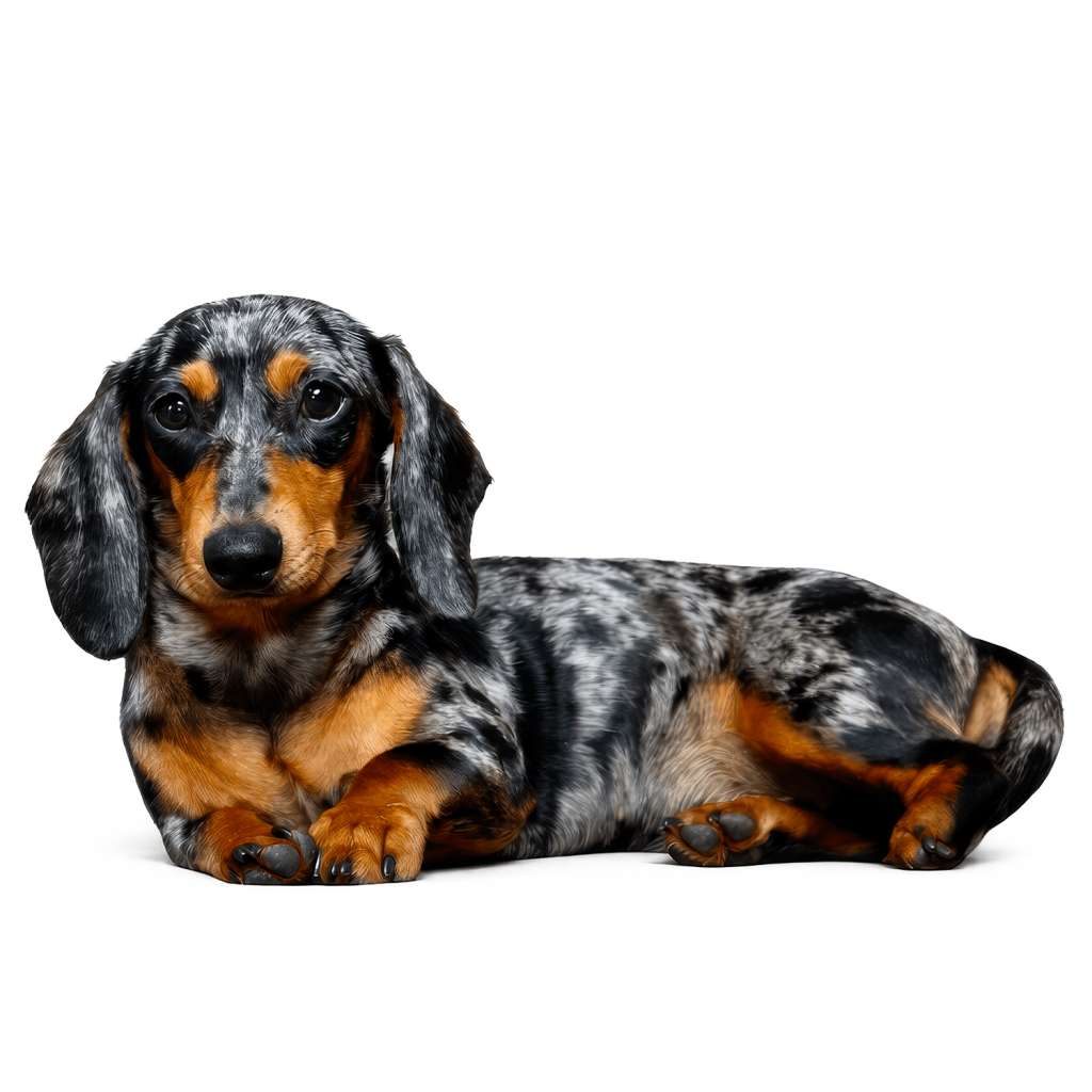 Mirtilla I Bassotti di Olivia pelo arlecchino silver femmina pelo corto dachshund italiano allevamento bassotti